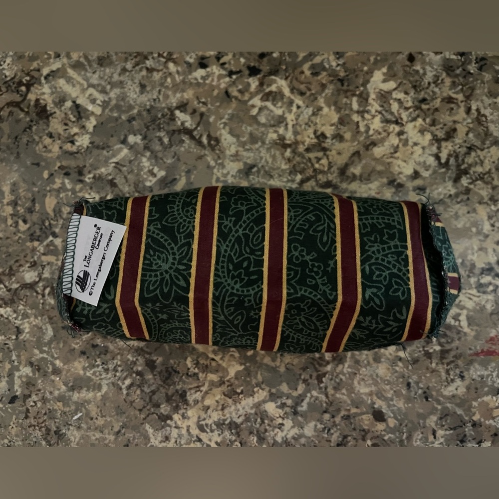 Longaberger Lavender Booking Liner Green and Red Striped